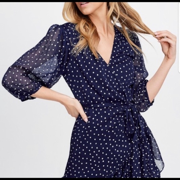 3/$30 Deal Blue Dress & Metallic Silver Polka Dot - Picture 5 of 6